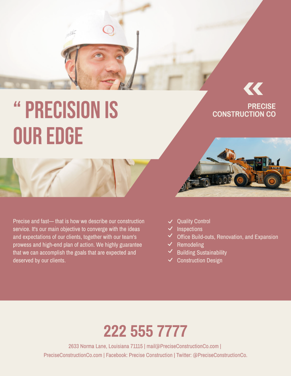 Free Construction Offered Marketing Flyer Template