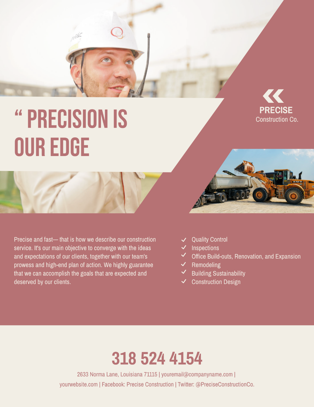 Free Construction Offered Marketing Flyer Template