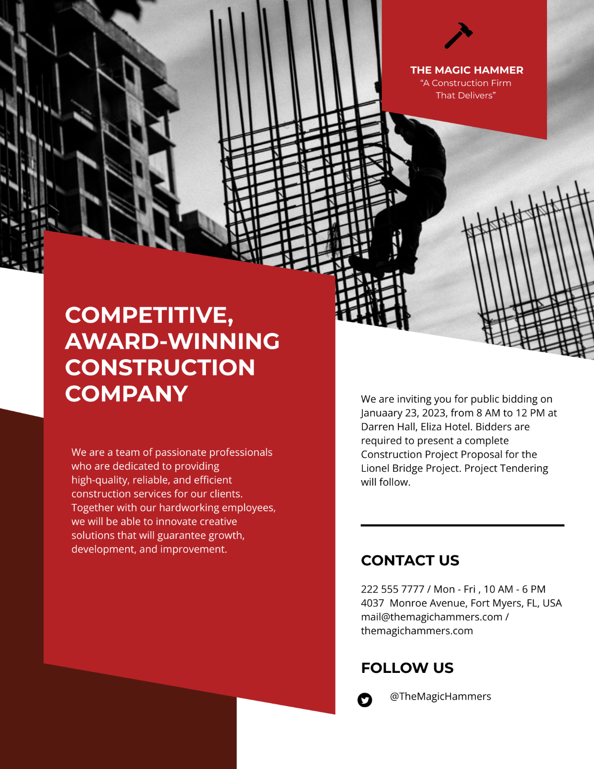 Construction Tender Flyer Template - Edit Online & Download