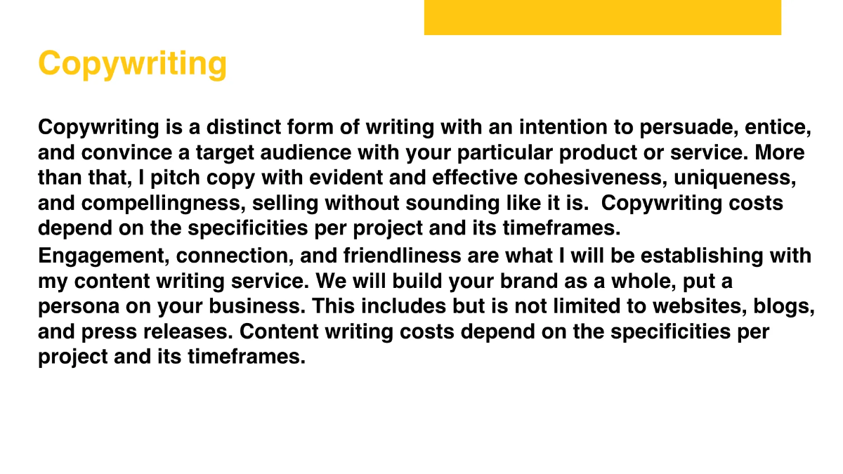 Freelance Marketing Presentation Template to Edit Online