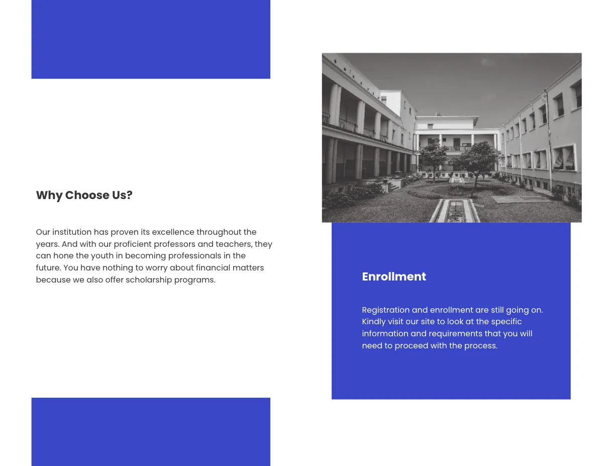 Free Bi-Fold University Education Brochure Template to Edit Online