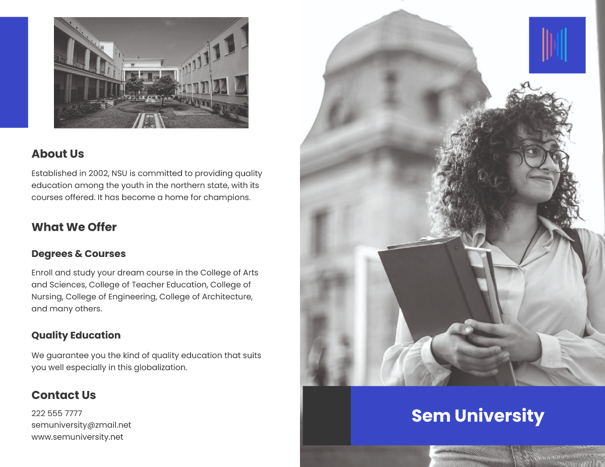 Bi-Fold University Education Brochure