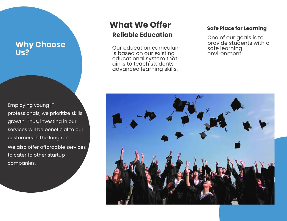 Free Tri-fold Academic School Brochure Template to Edit Online