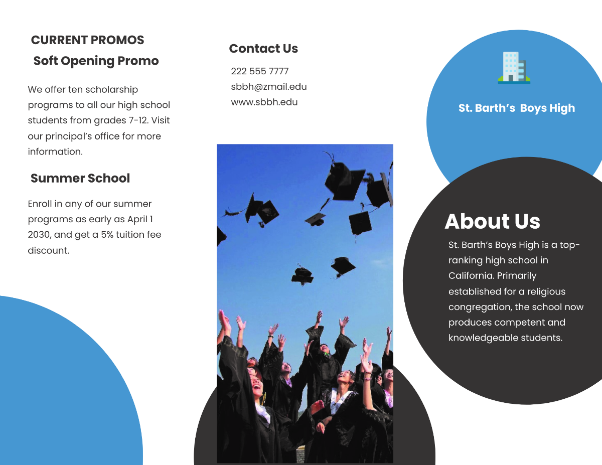 Tri-fold Academic School Brochure Template - Edit Online & Download