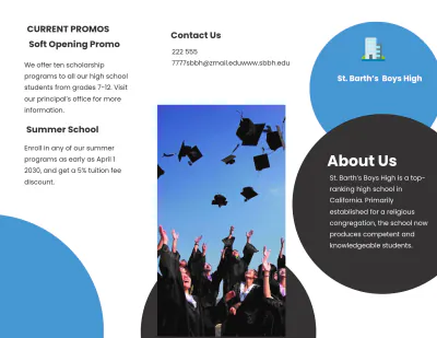 Free Tri-fold Academic School Brochure Template to Edit Online