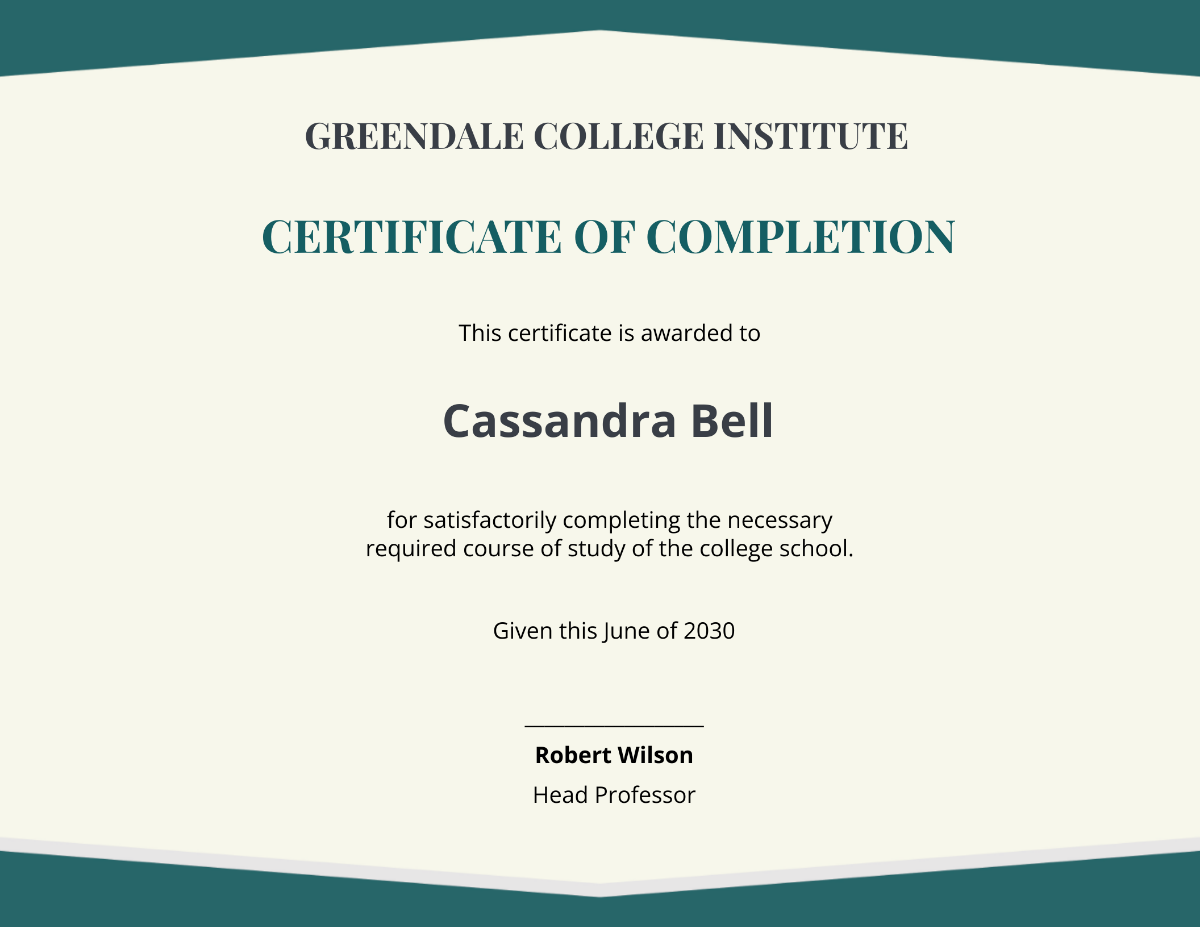 Graduate Academic Certificate Template