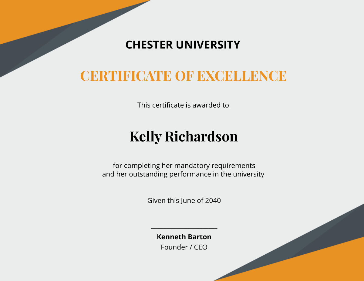 university academic certificate Template