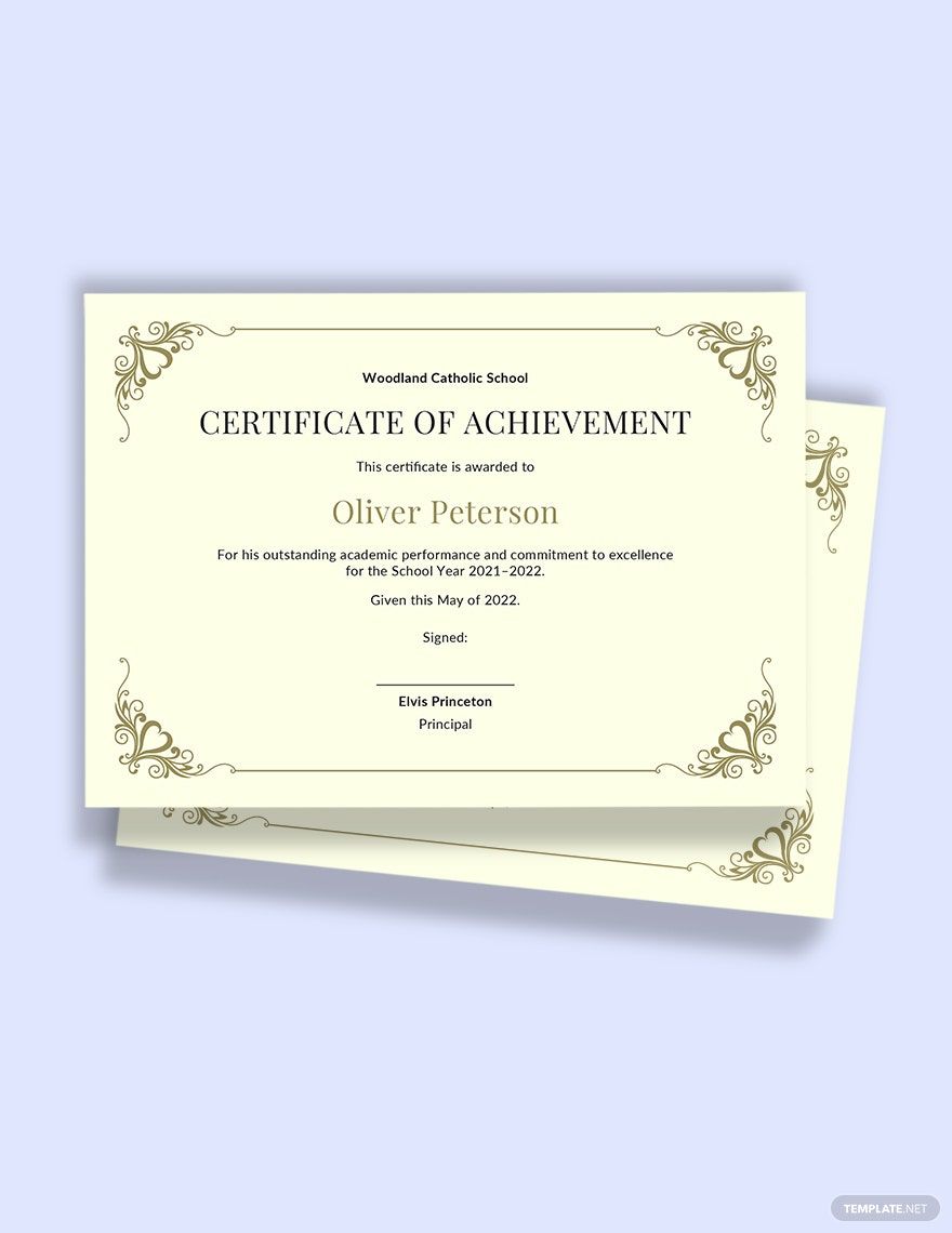 Academic Achievement Certificate Template
