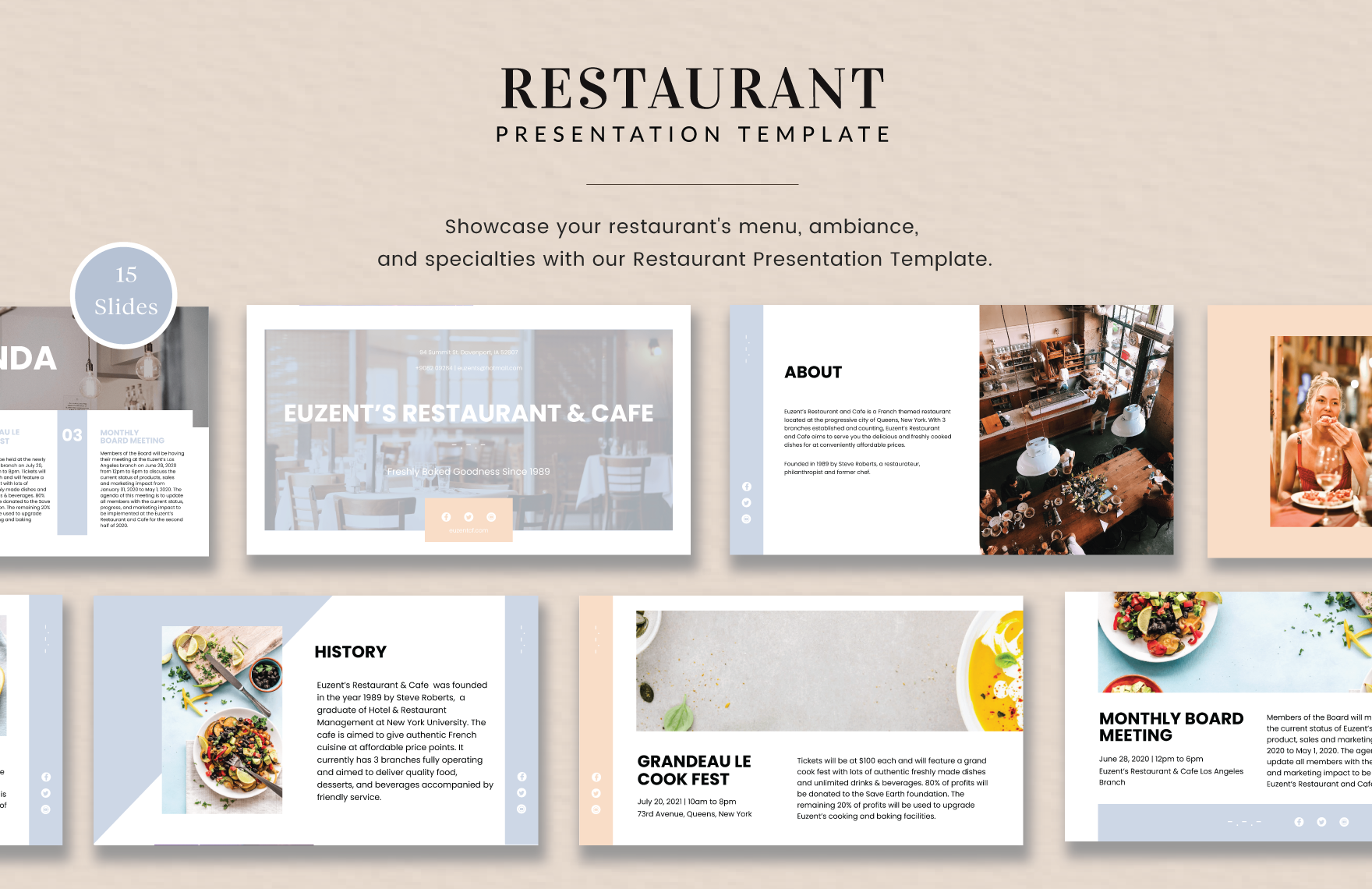 simple restaurant presentation