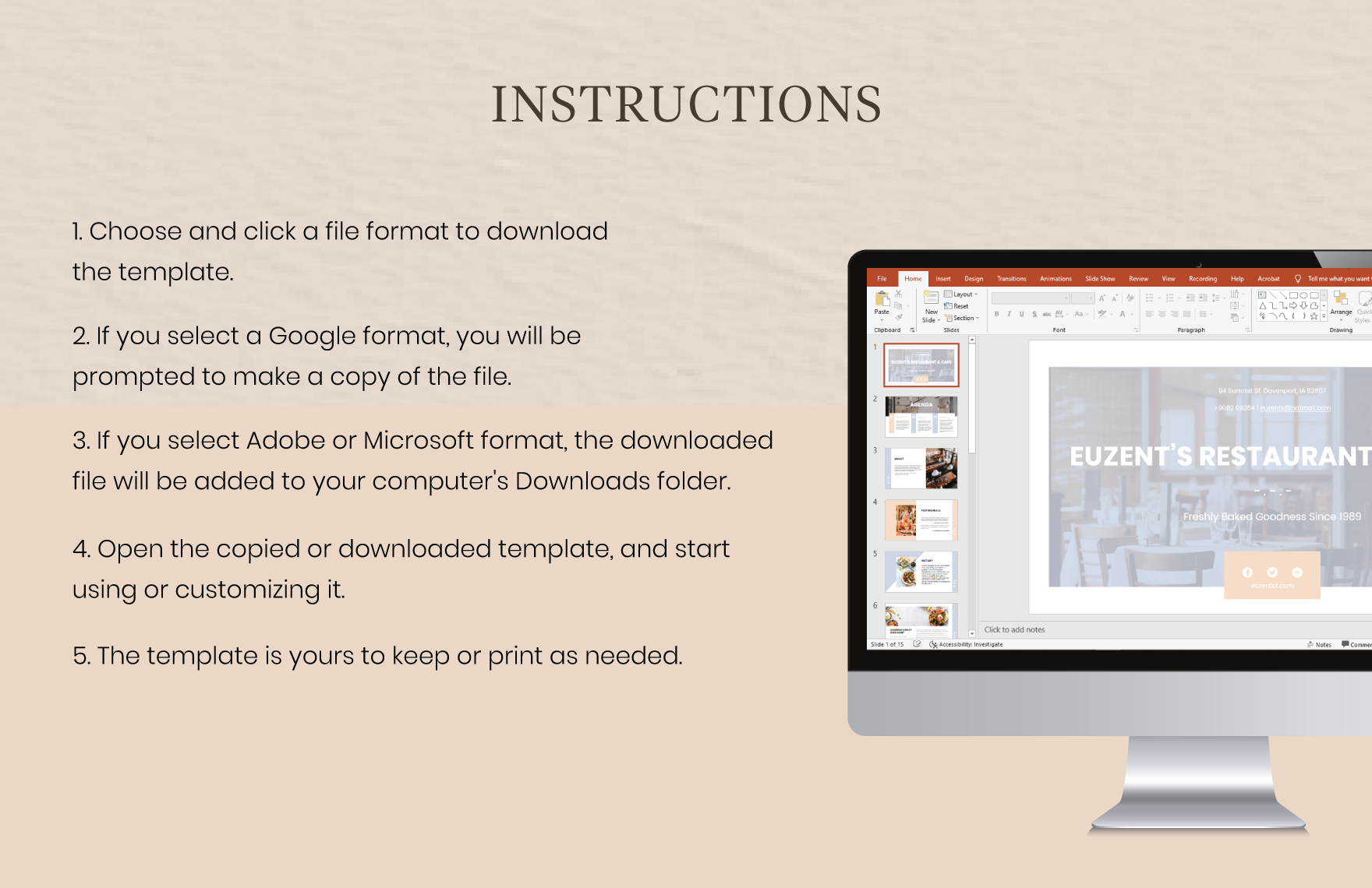 Free Restaurant Presentation Template to Edit Online Free Restaurant Presentation Template to Edit Online