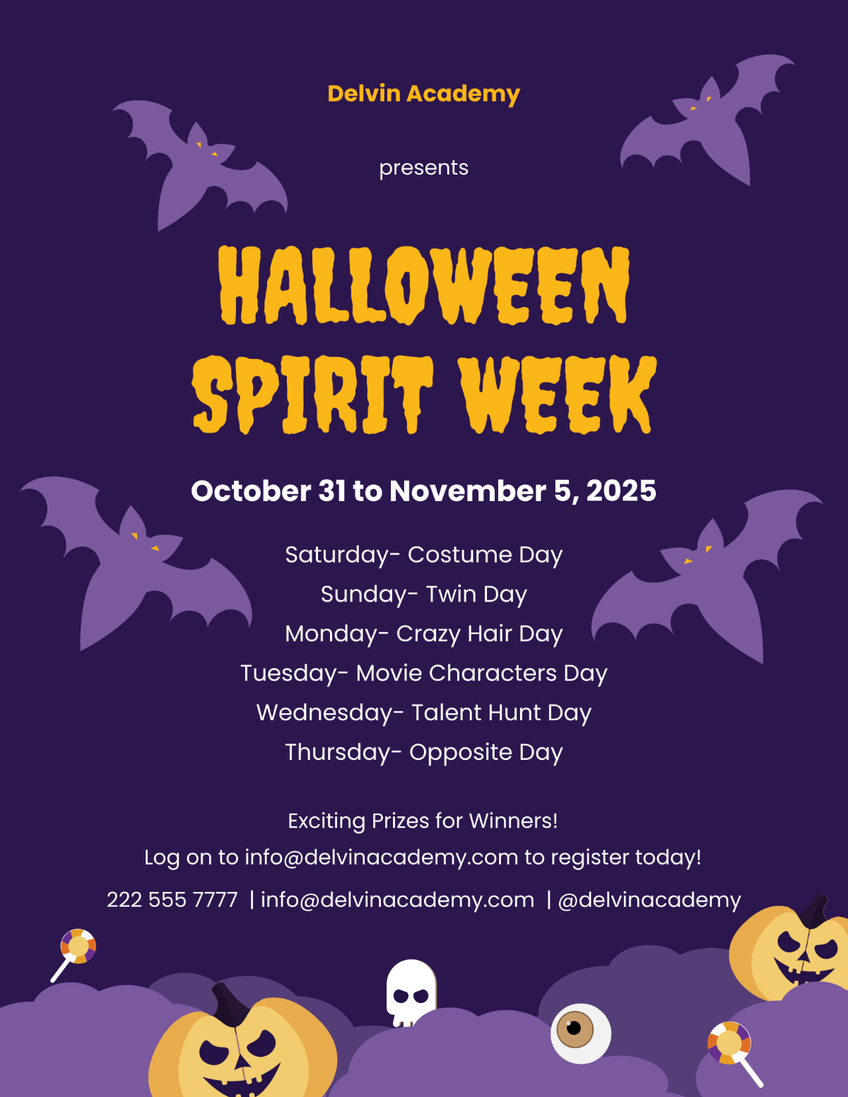 Halloween Spirit Week Flyer Template - Edit Online & Download