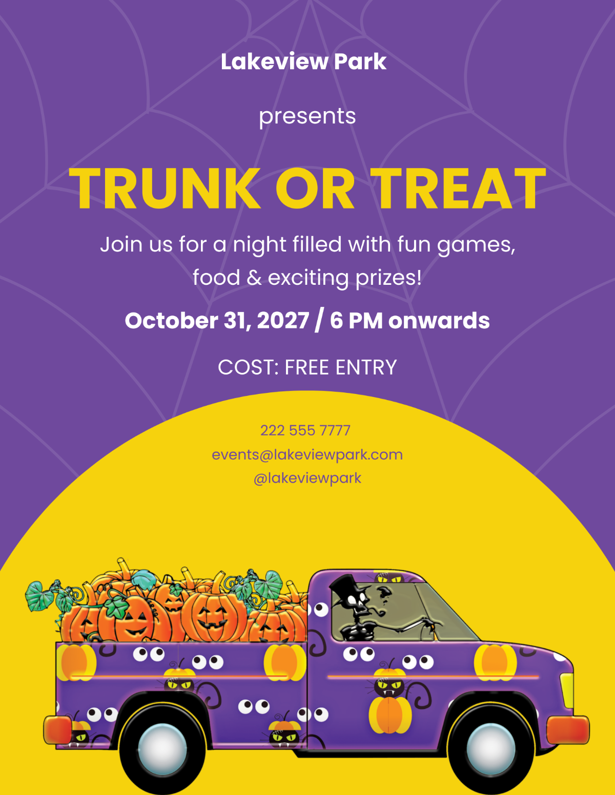 Halloween Trunk or Treat Flyer Template - Edit Online & Download