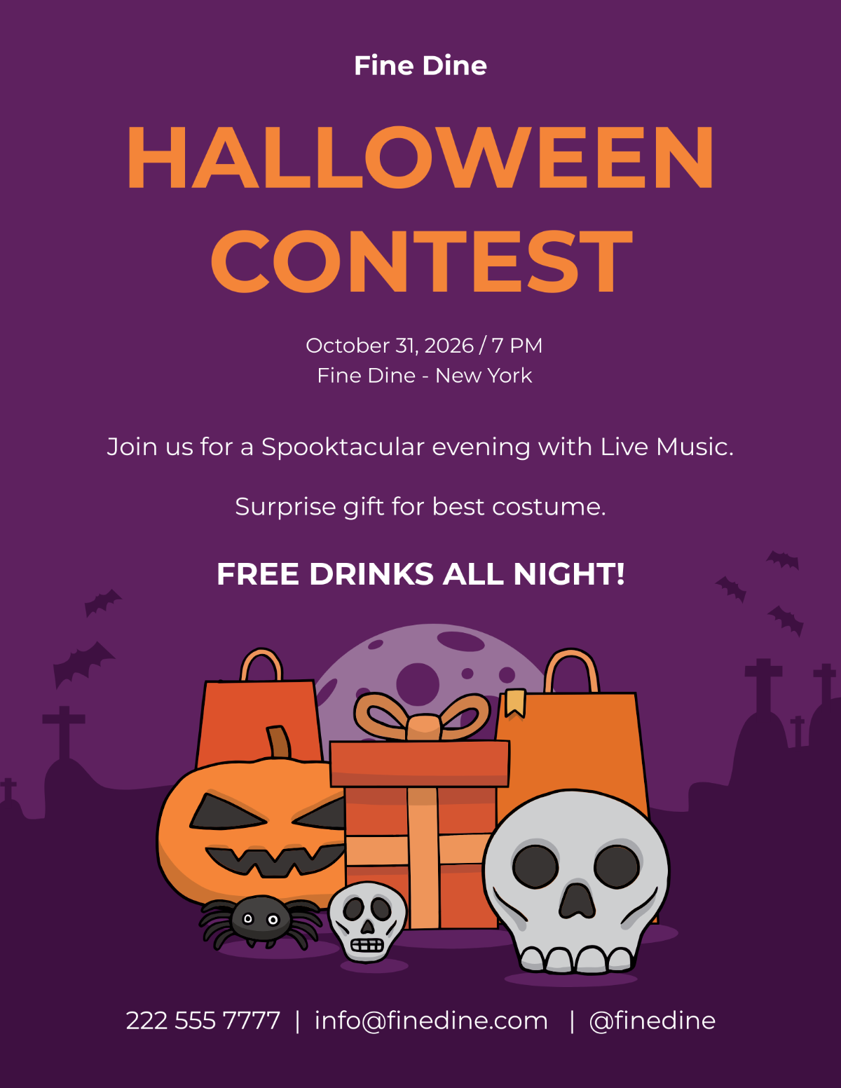 Halloween Contest Flyer Template - Edit Online & Download