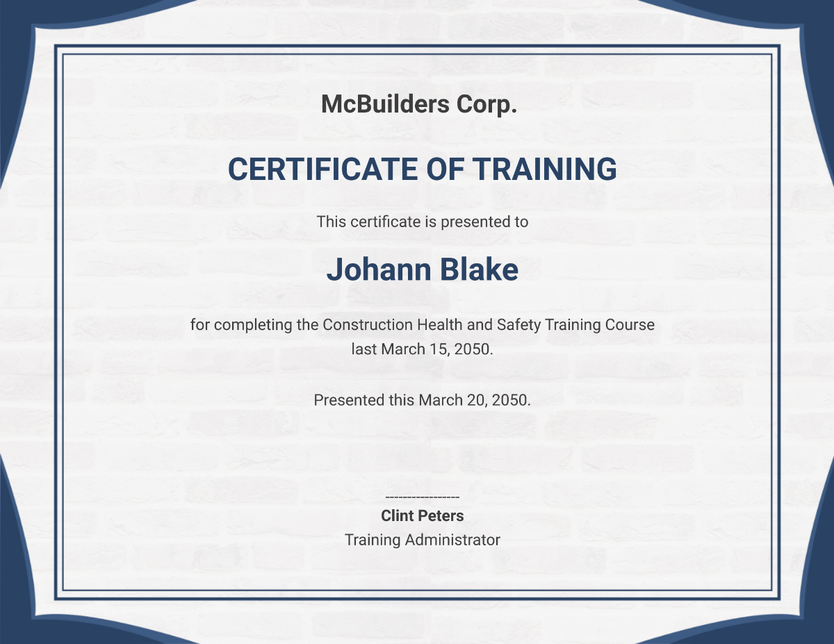 Construction Safety Certificate