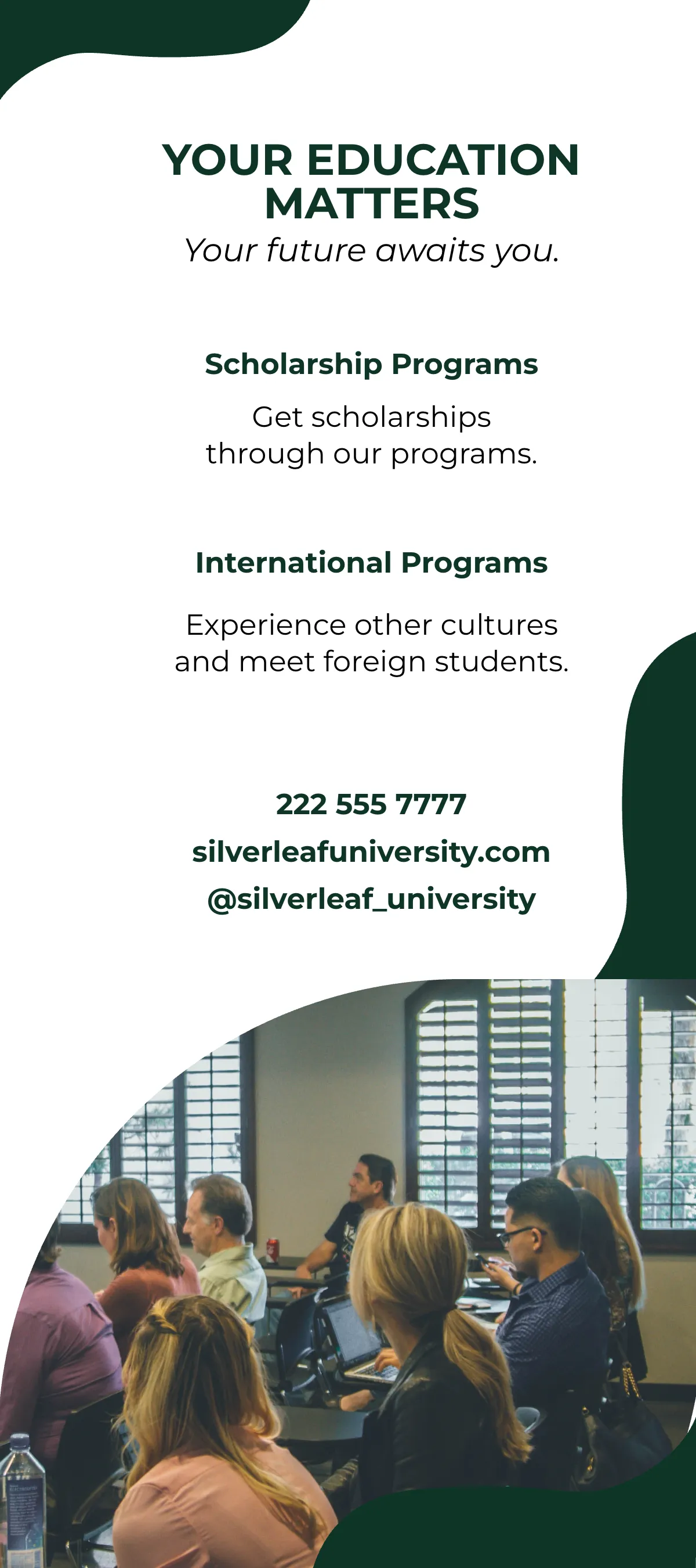 Free University and Education DL Card Template to Edit Online