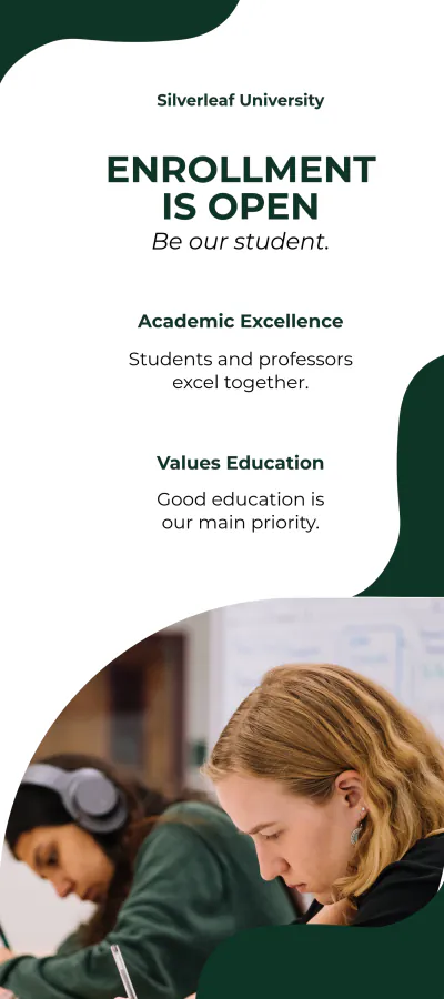 Free University and Education DL Card Template to Edit Online