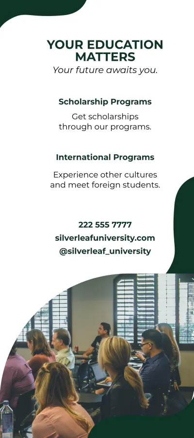 Free University and Education DL Card Template to Edit Online
