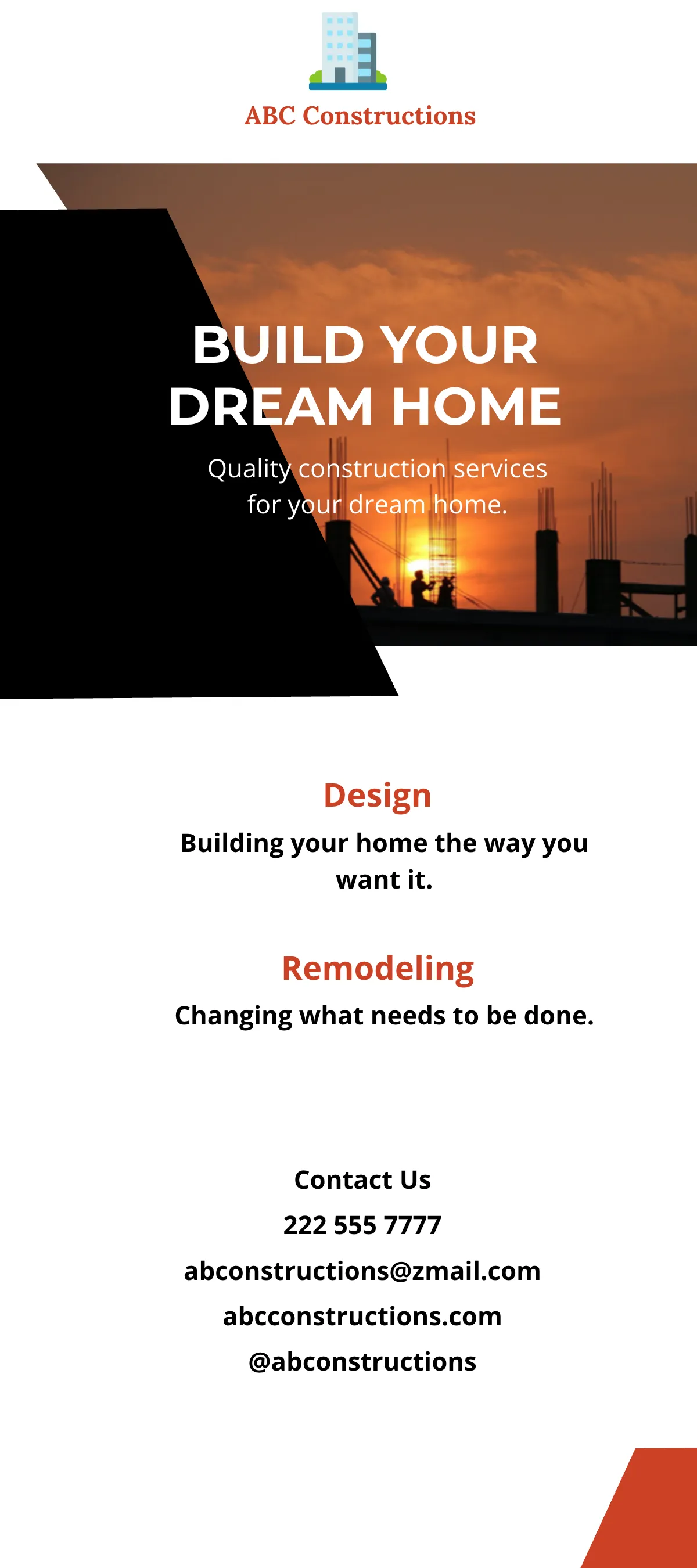 Free Simple Construction DL Card Template to Edit Online