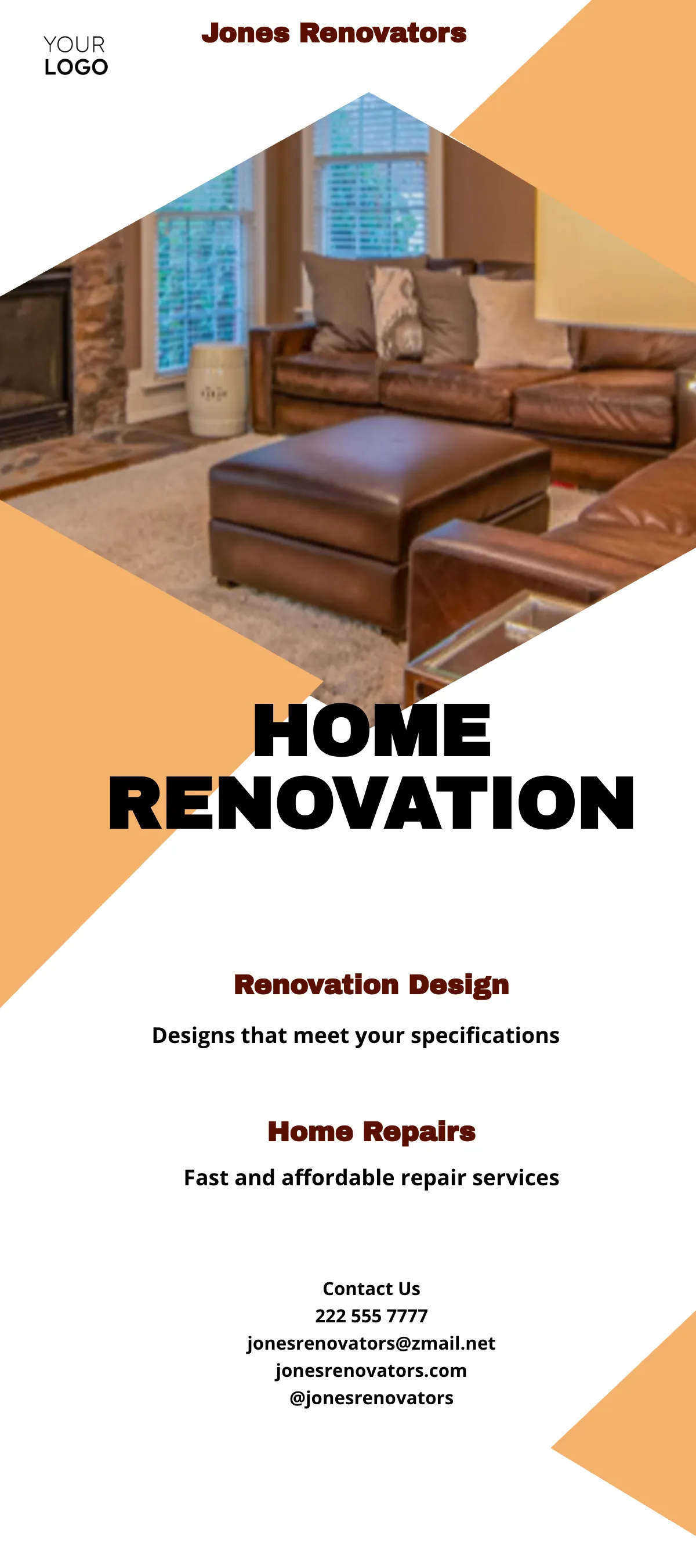 Free Construction & Renovation DL Card Template to Edit Online