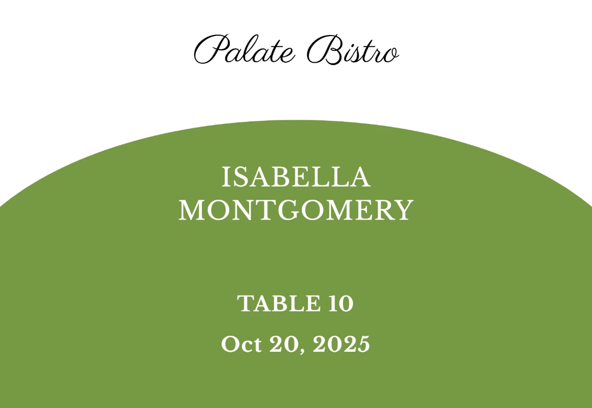 Free Printable Table Card Template Banquet