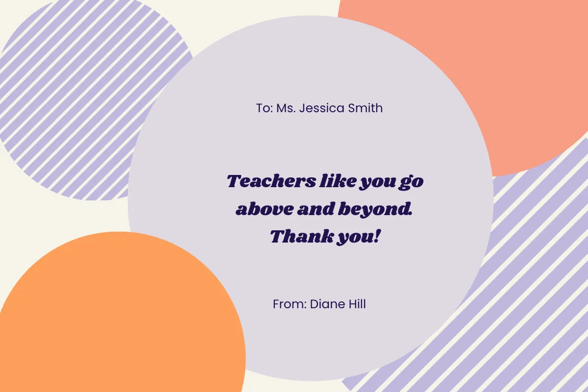 Free Creative Teacher Appreciation Card Template to Edit Online