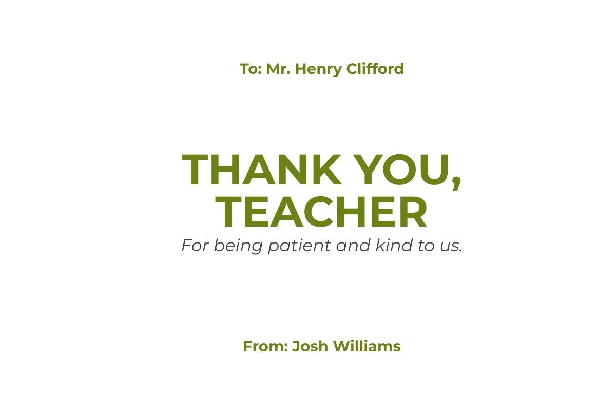 Free Teacher Appreciation Card Template to Edit Online