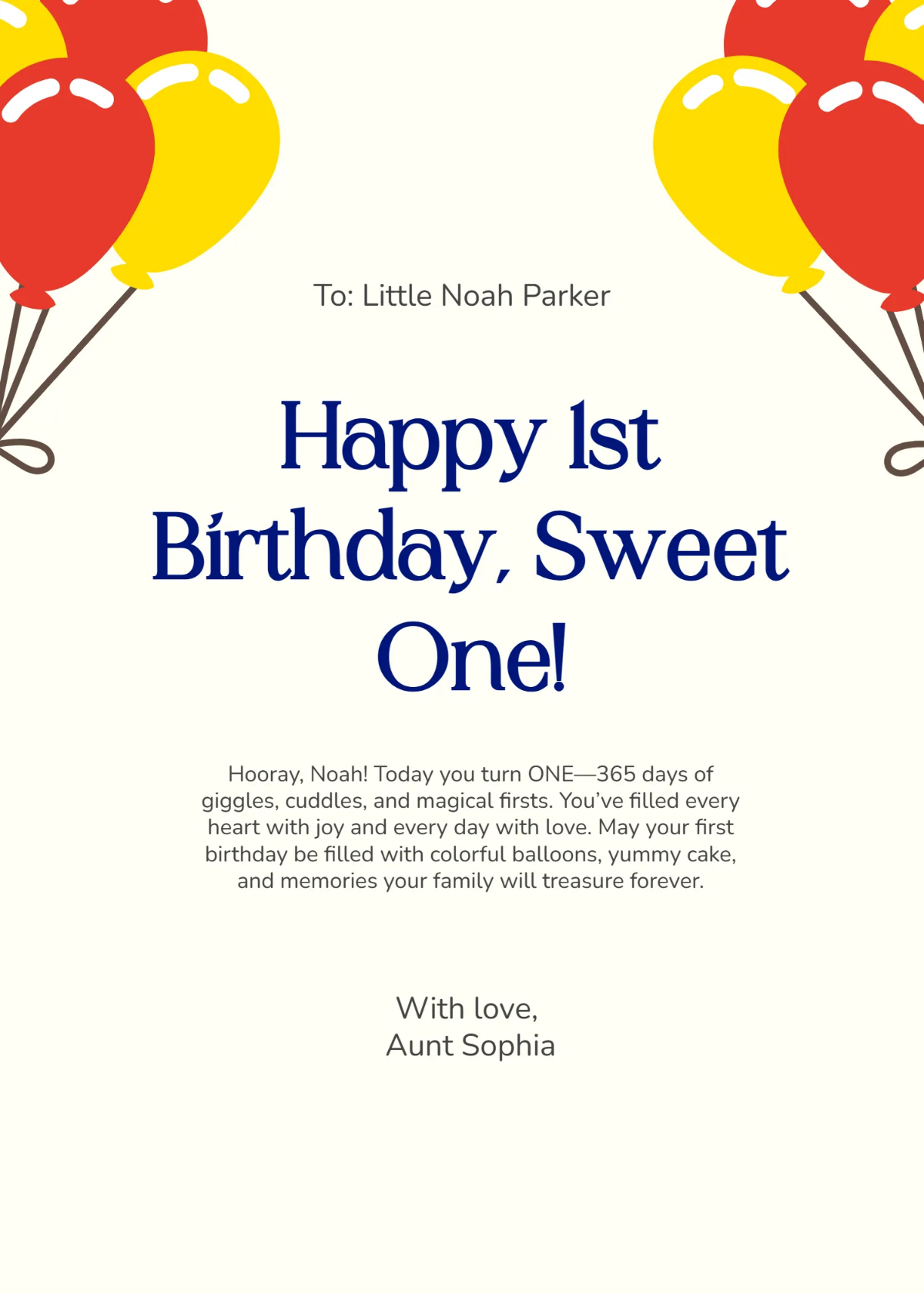 Free Baby 1st Birthday Card Template to Edit Online Free Baby 1st Birthday Card Template to Edit Online