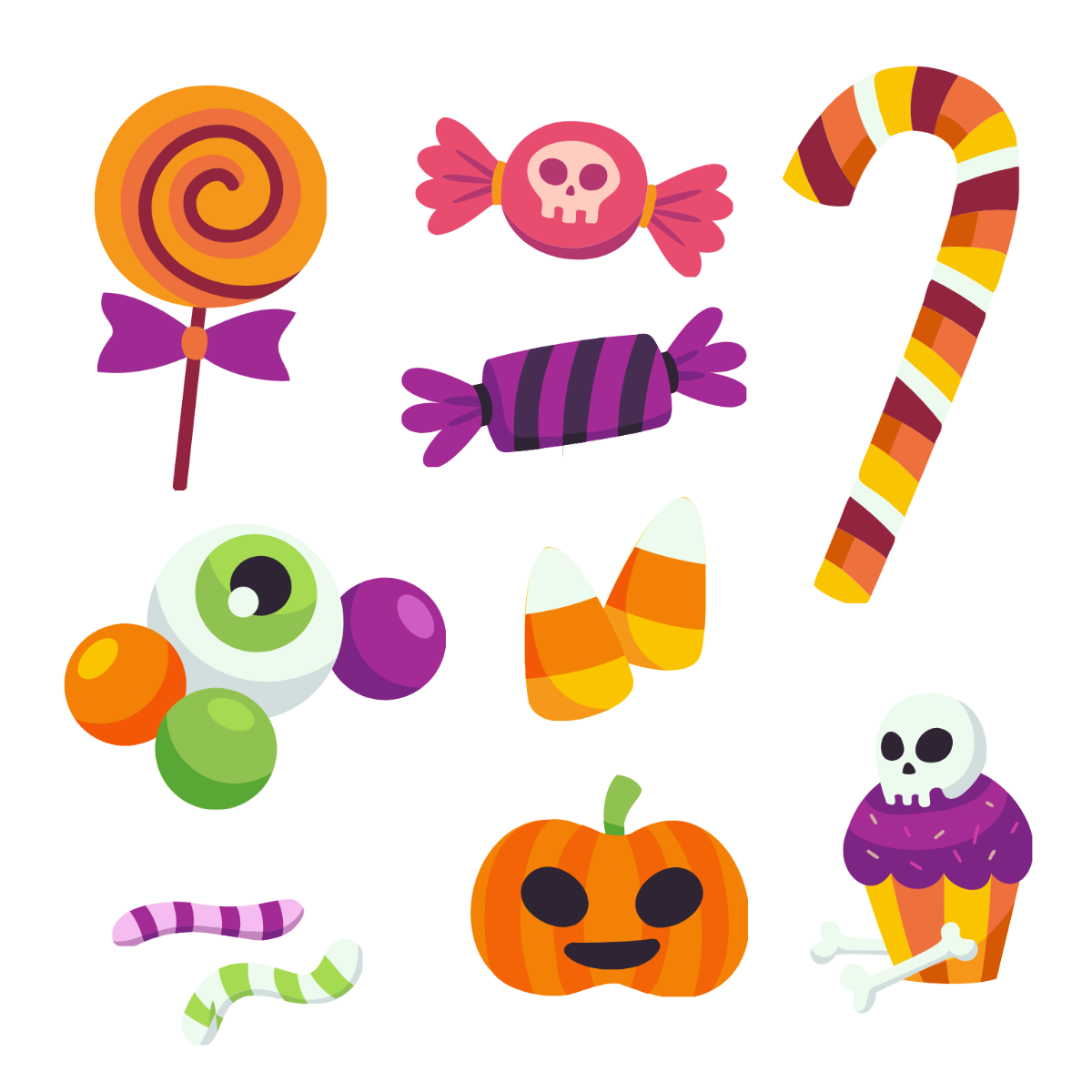 Halloween Candy Vector Template
