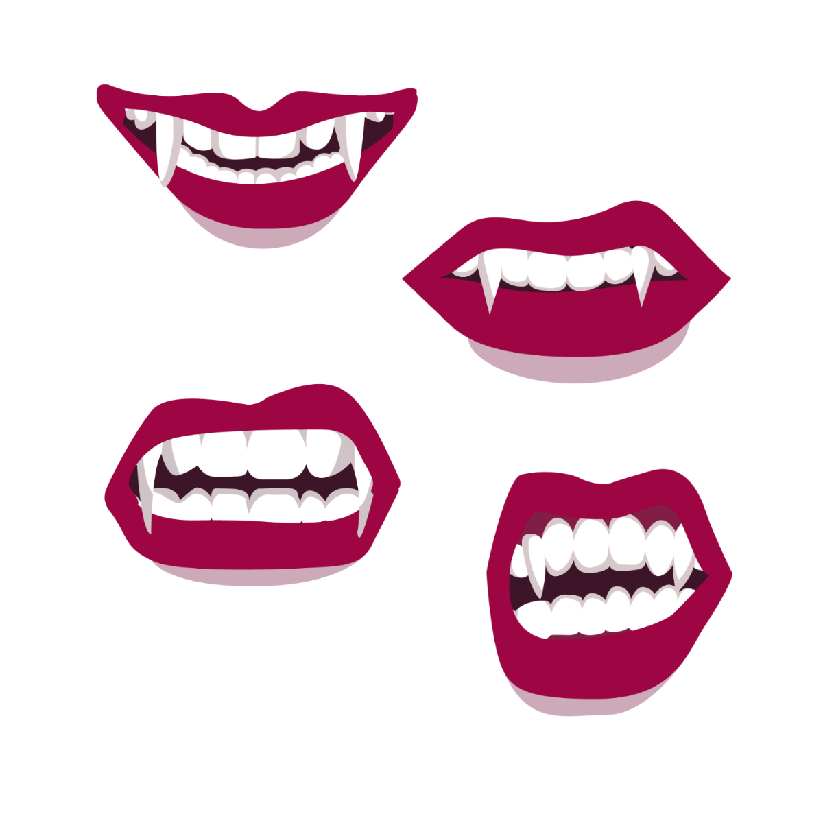 Vampire Teeth Vector Template