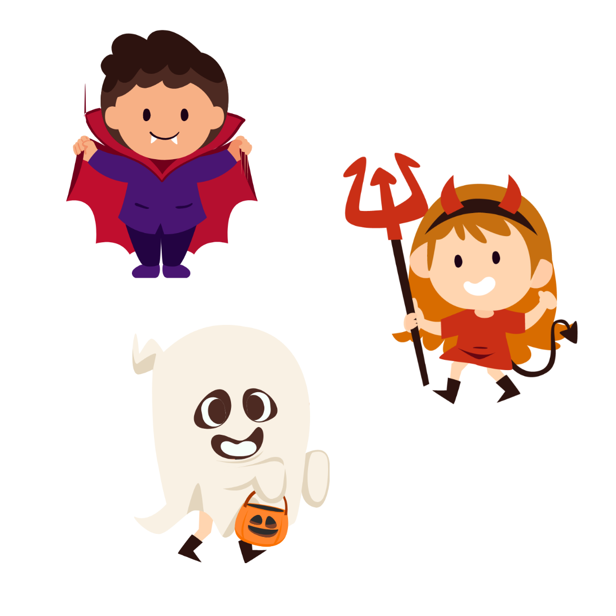 Halloween Kids Vector Template
