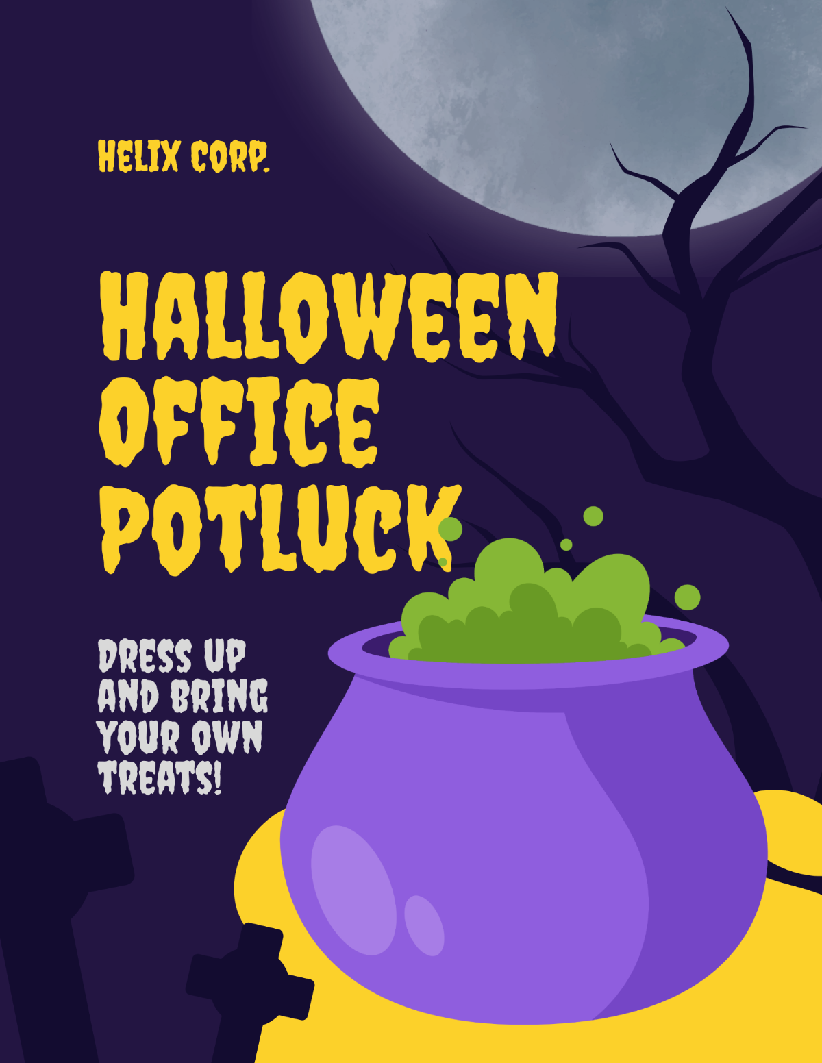 Halloween Potluck Flyer Template - Edit Online & Download