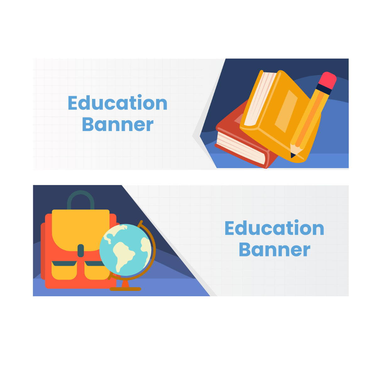 Free Education Banner Vector Template