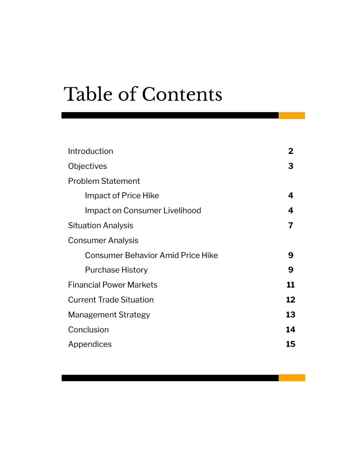 Table of Contents For White Papers Template