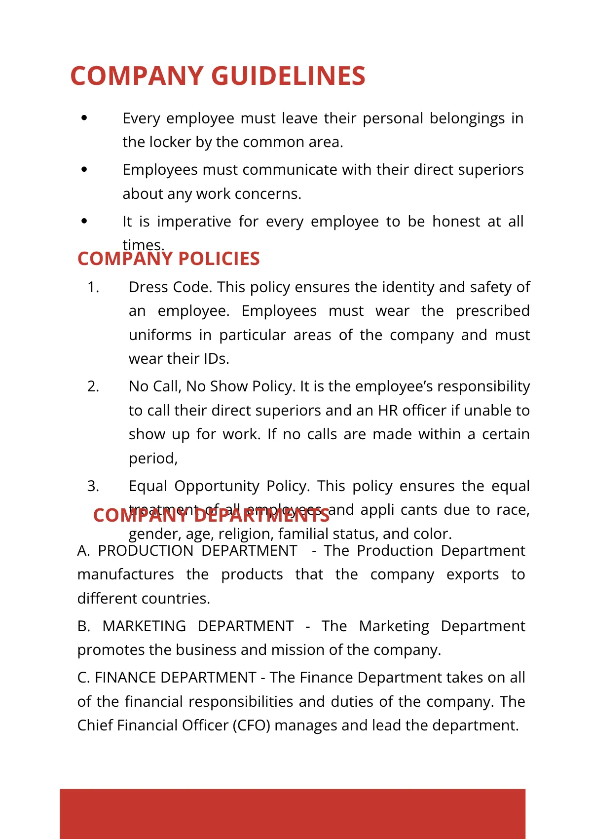 Free Company Handbook Template to Edit Online