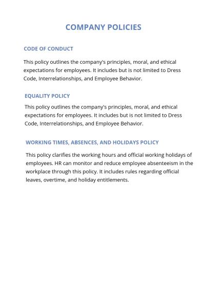 Free HR Handbook Template to Edit Online