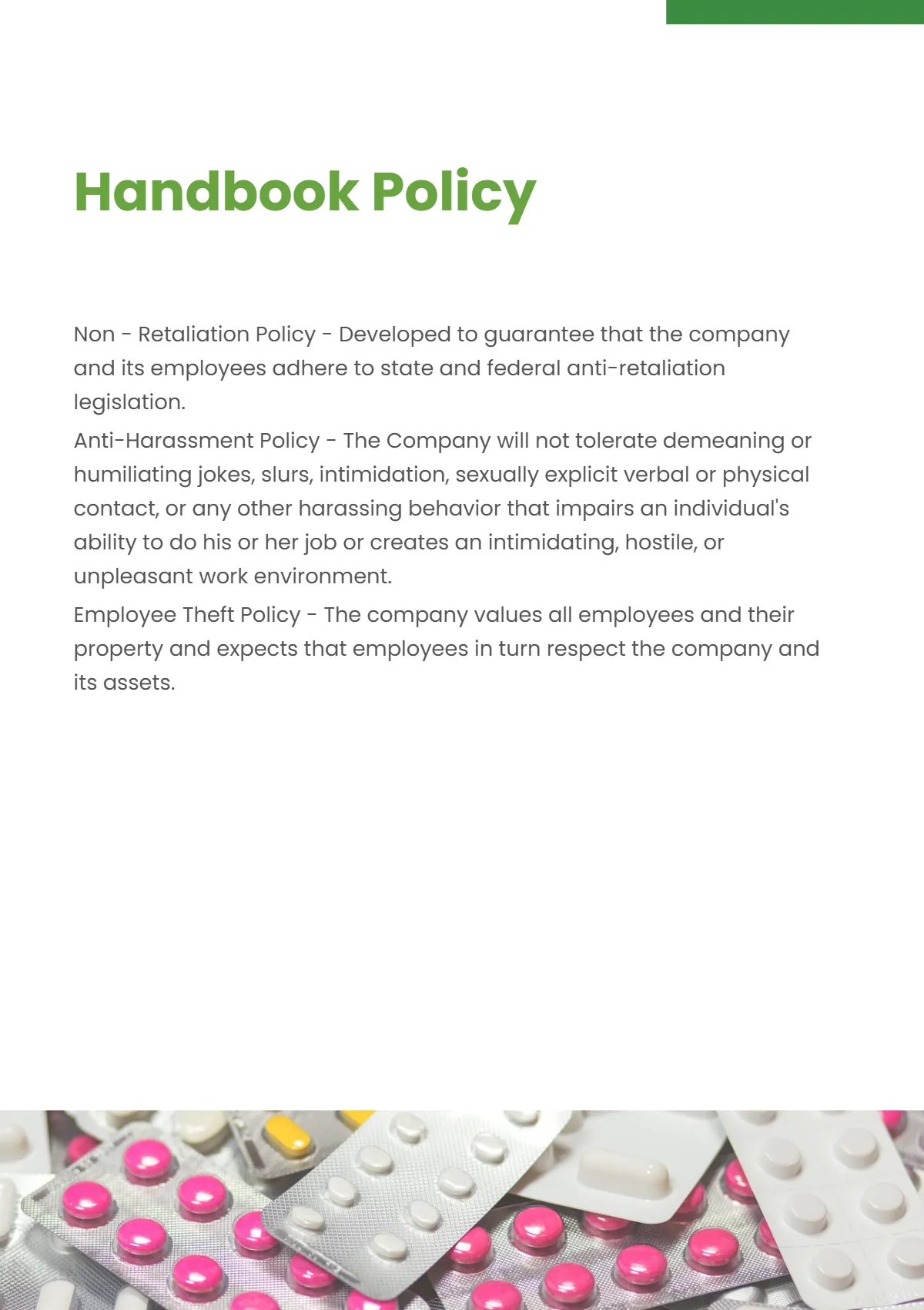 Free Pharmacy Employee Handbook Template to Edit Online