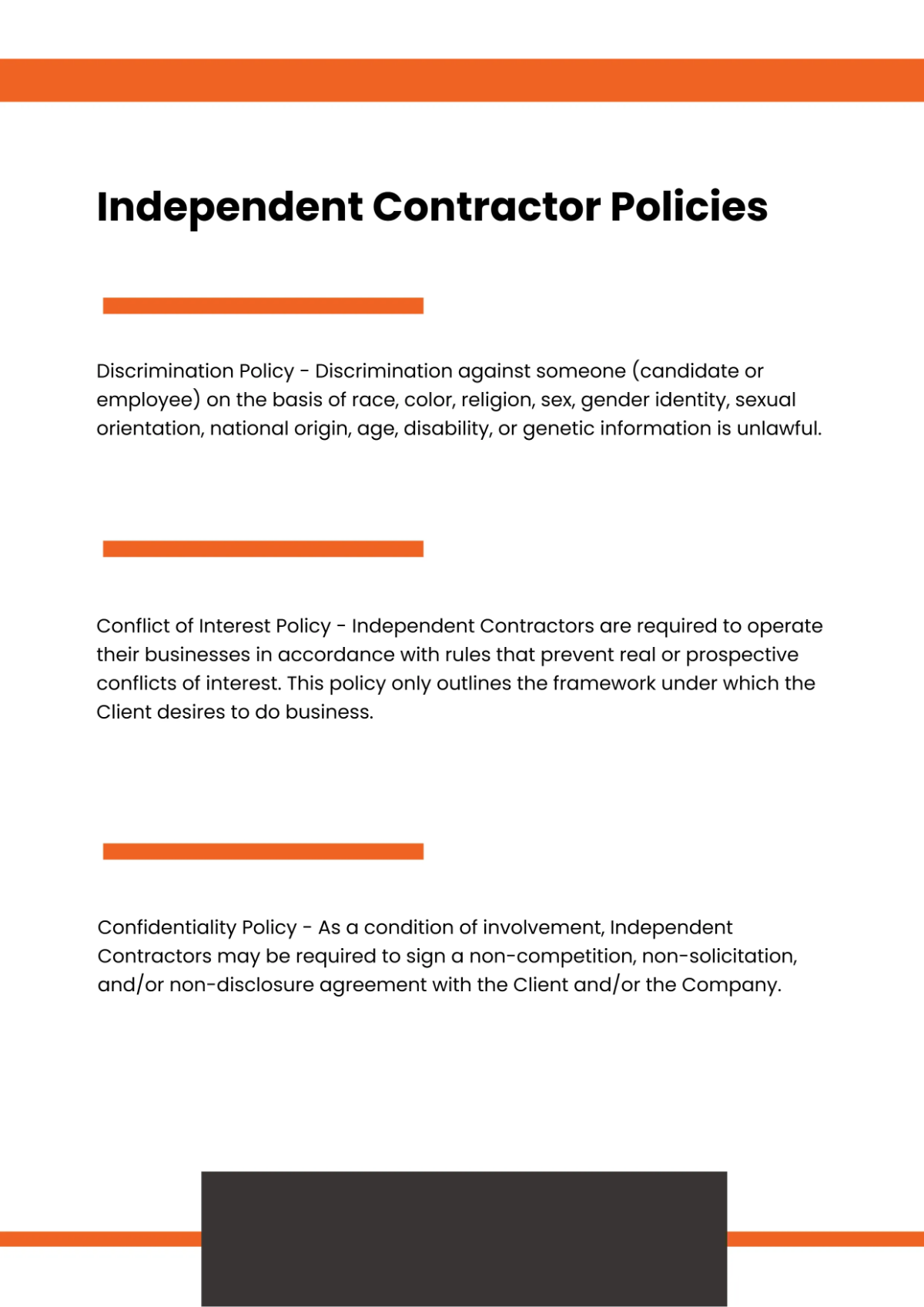 Free Independent Contractor Handbook Template to Edit Online