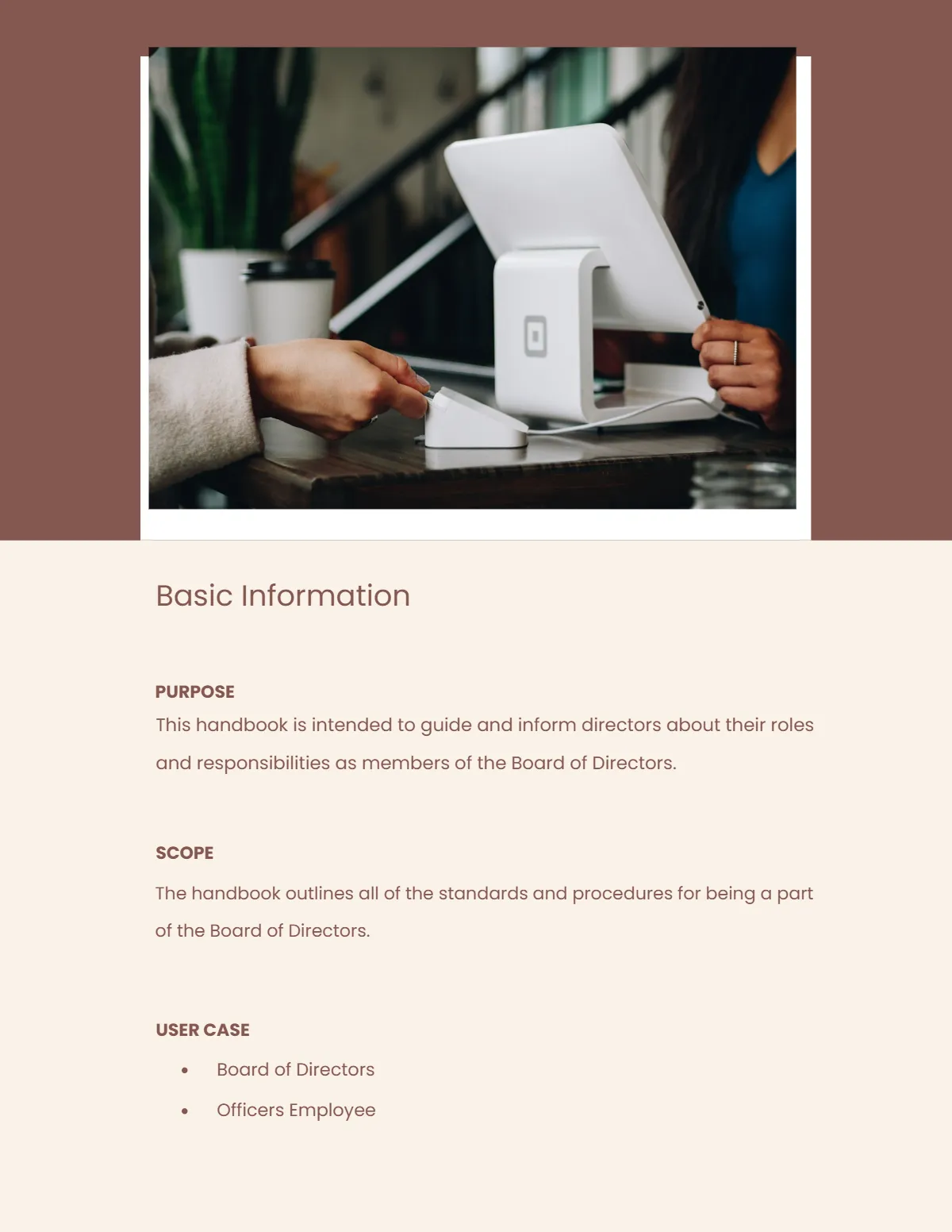 Free Board of Directors Handbook Template to Edit Online