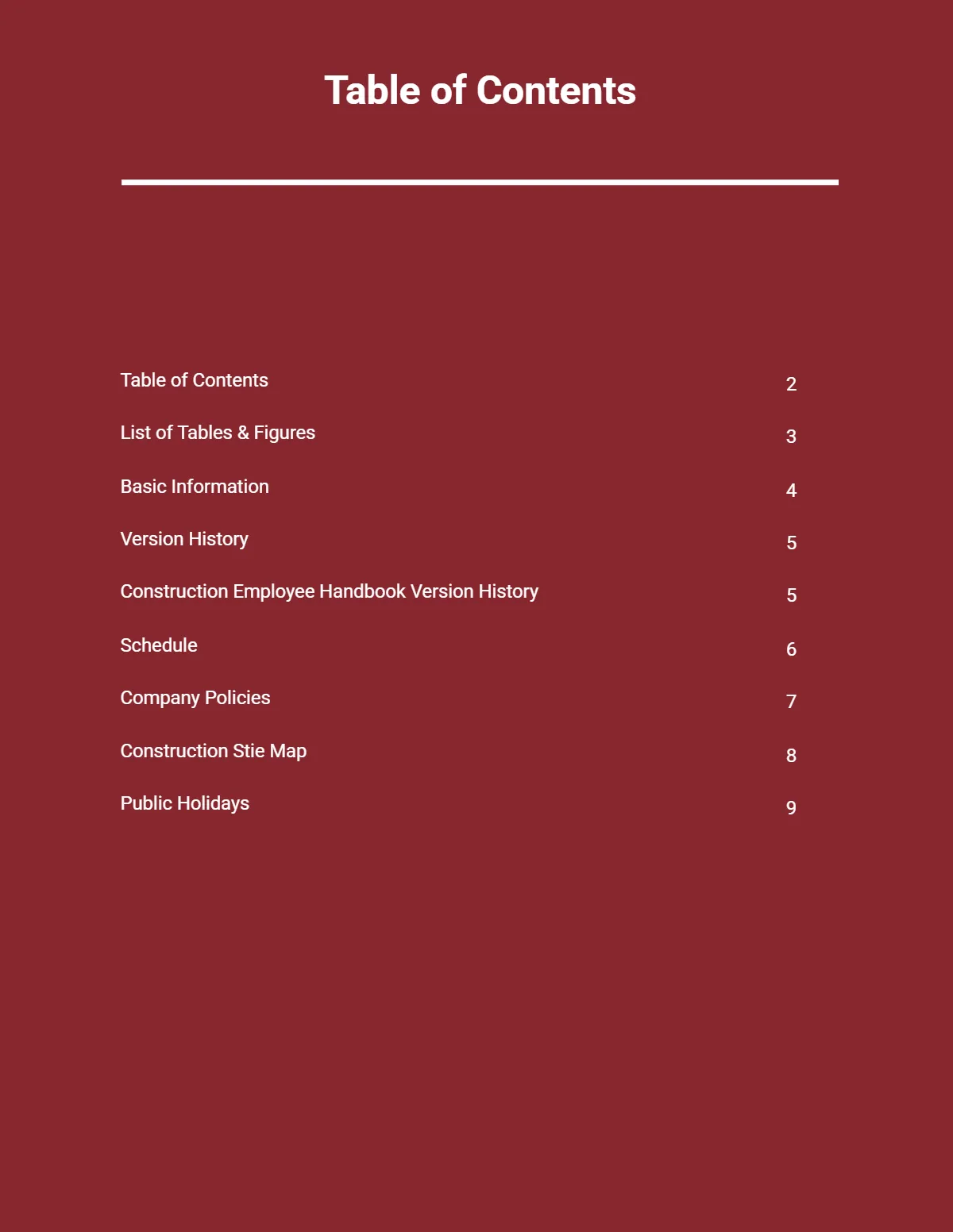 Free Construction Employee Handbook Template to Edit Online