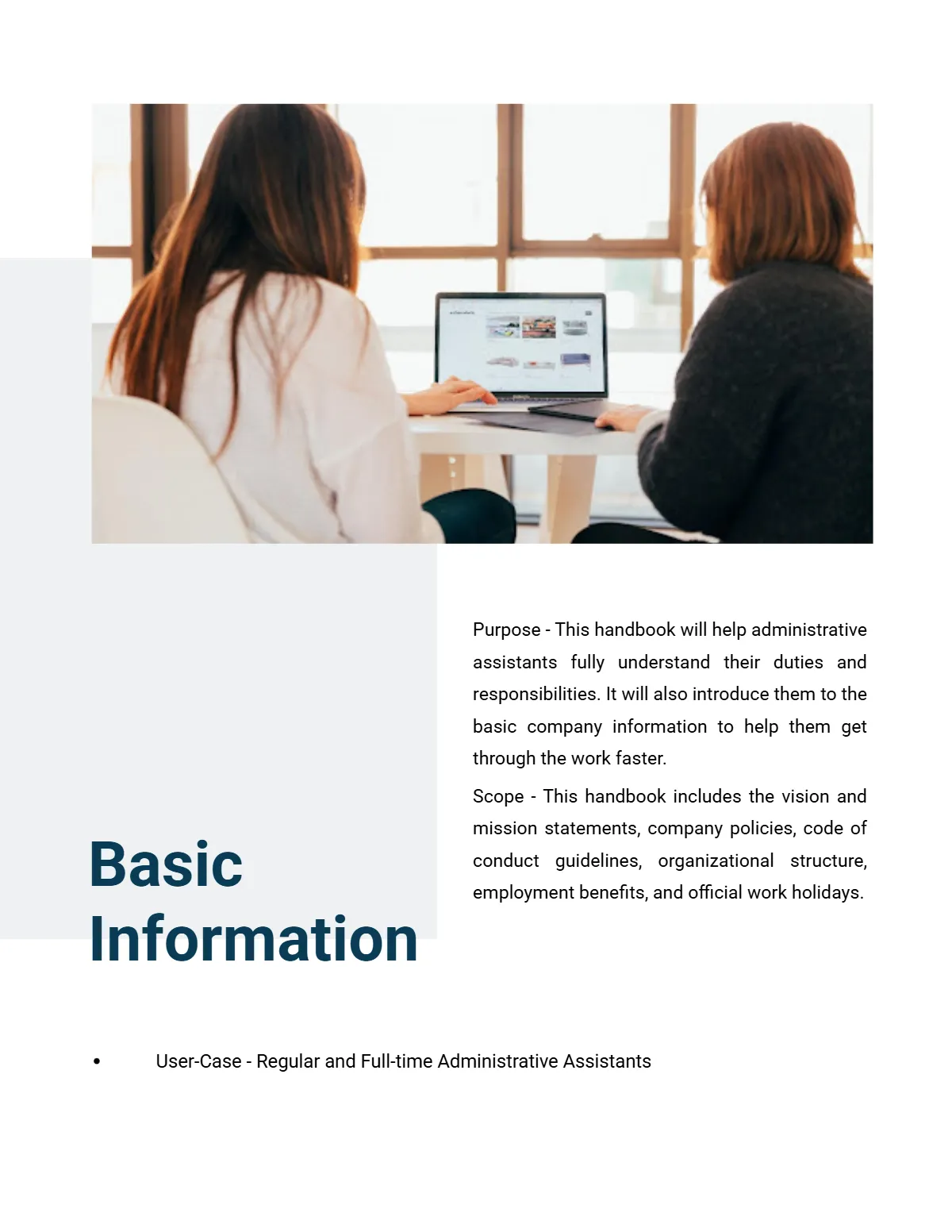 Free Administrative Assistant Handbook Template to Edit Online