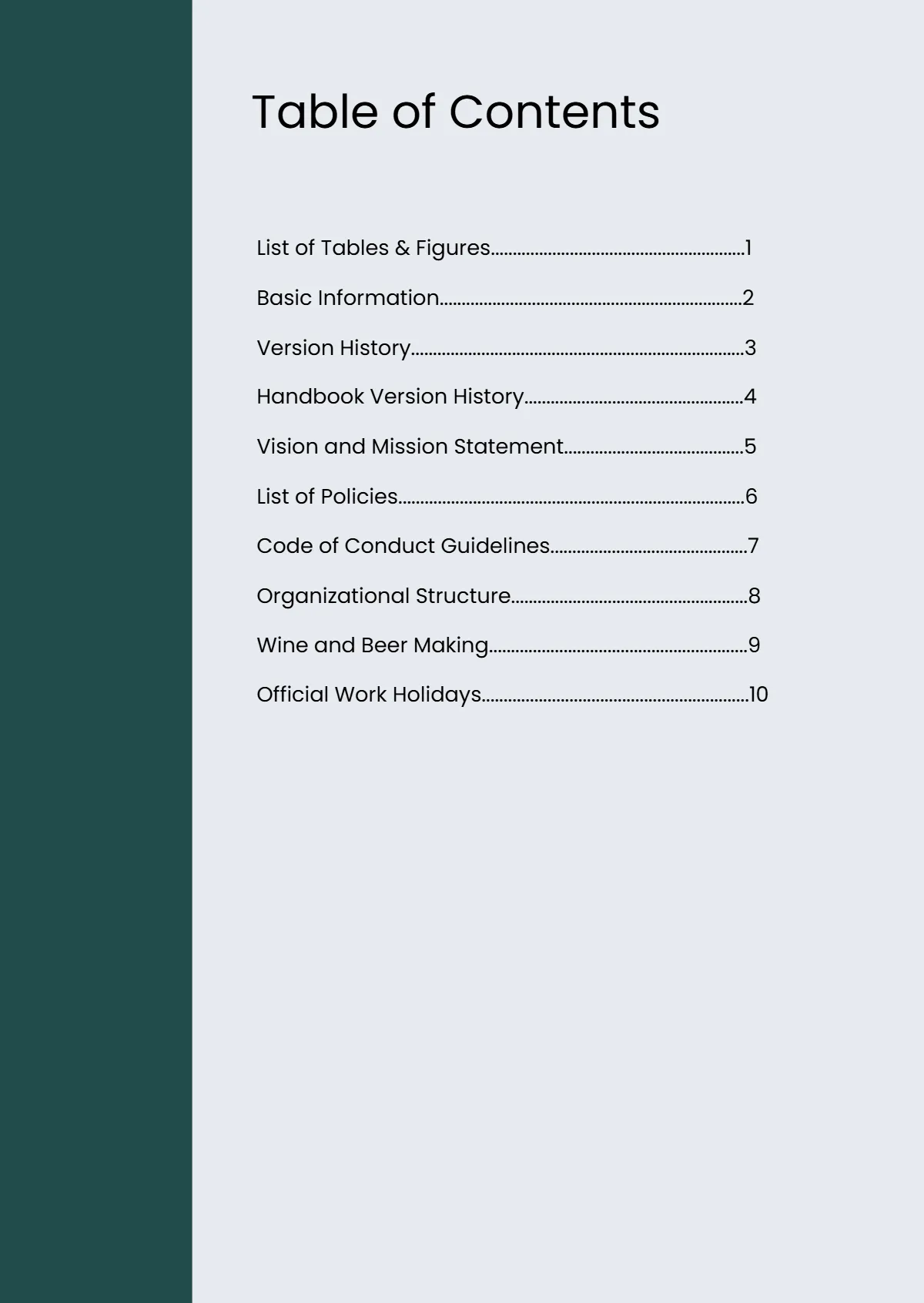 Free Project Handbook Template to Edit Online