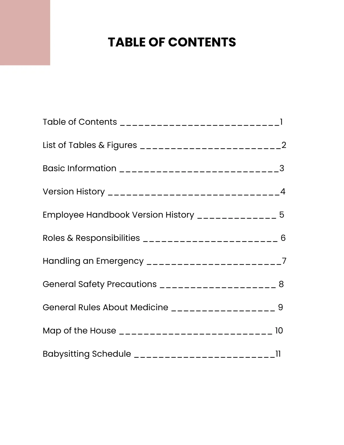 Free Babysitter Handbook Template to Edit Online