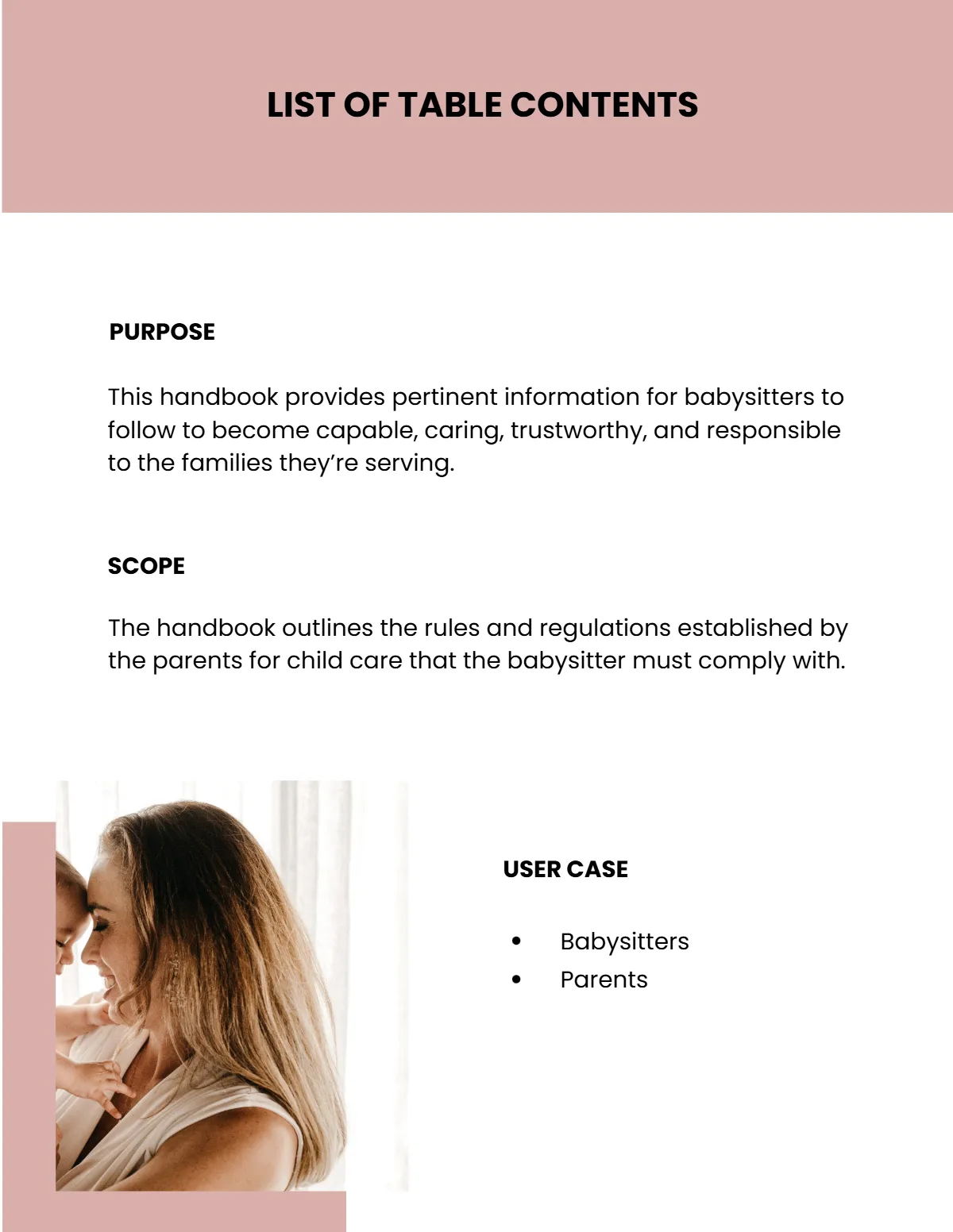 Free Babysitter Handbook Template to Edit Online