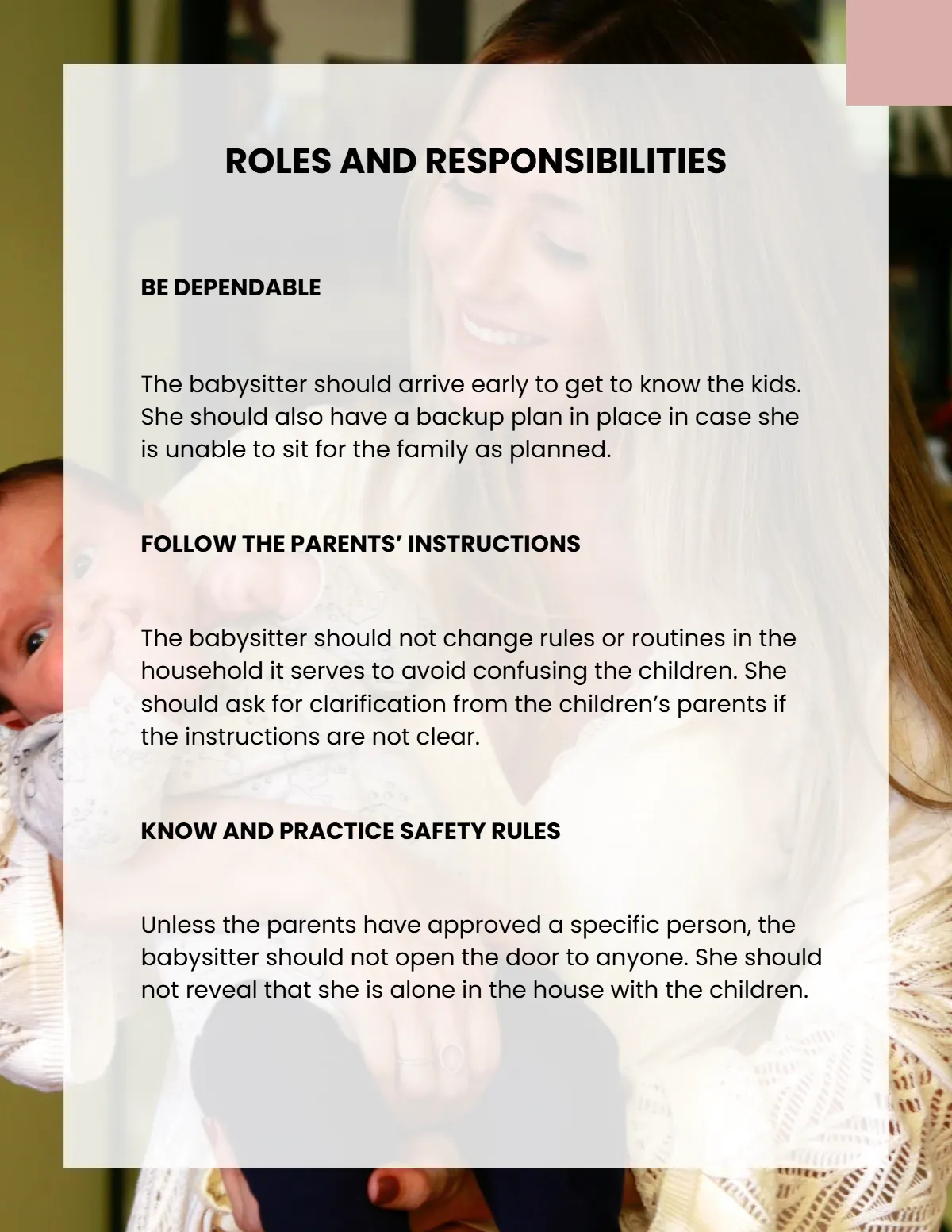 Free Babysitter Handbook Template to Edit Online