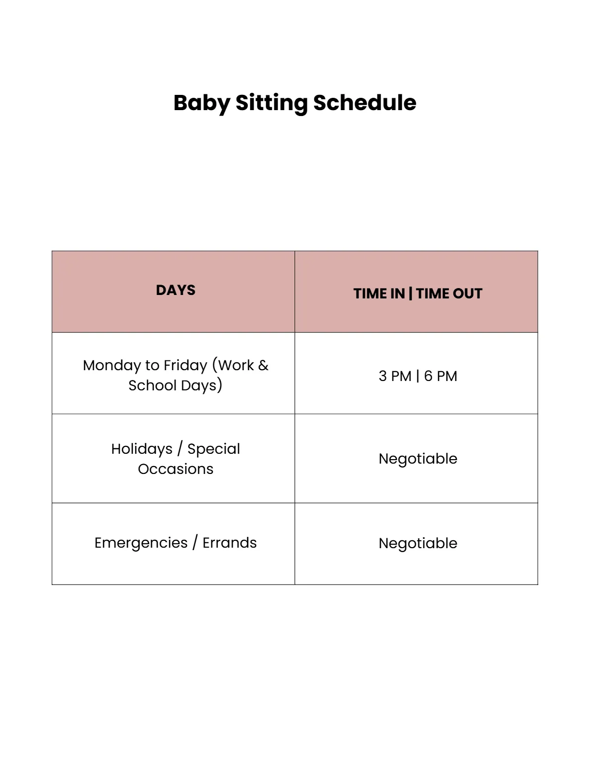 Free Babysitter Handbook Template to Edit Online