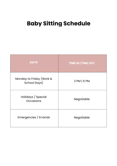 Free Babysitter Handbook Template to Edit Online