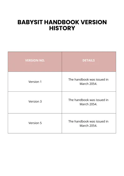 Free Babysitter Handbook Template to Edit Online
