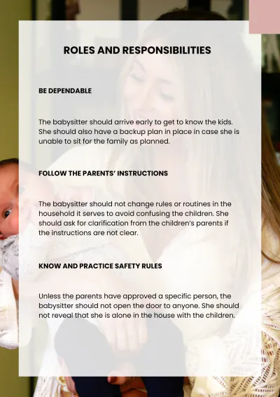 Free Babysitter Handbook Template to Edit Online