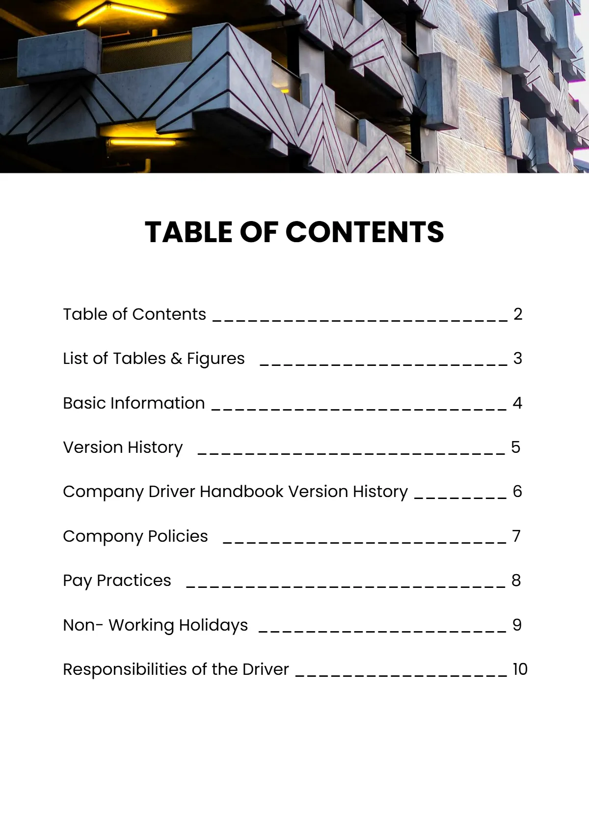Free Company Driver Handbook Template to Edit Online