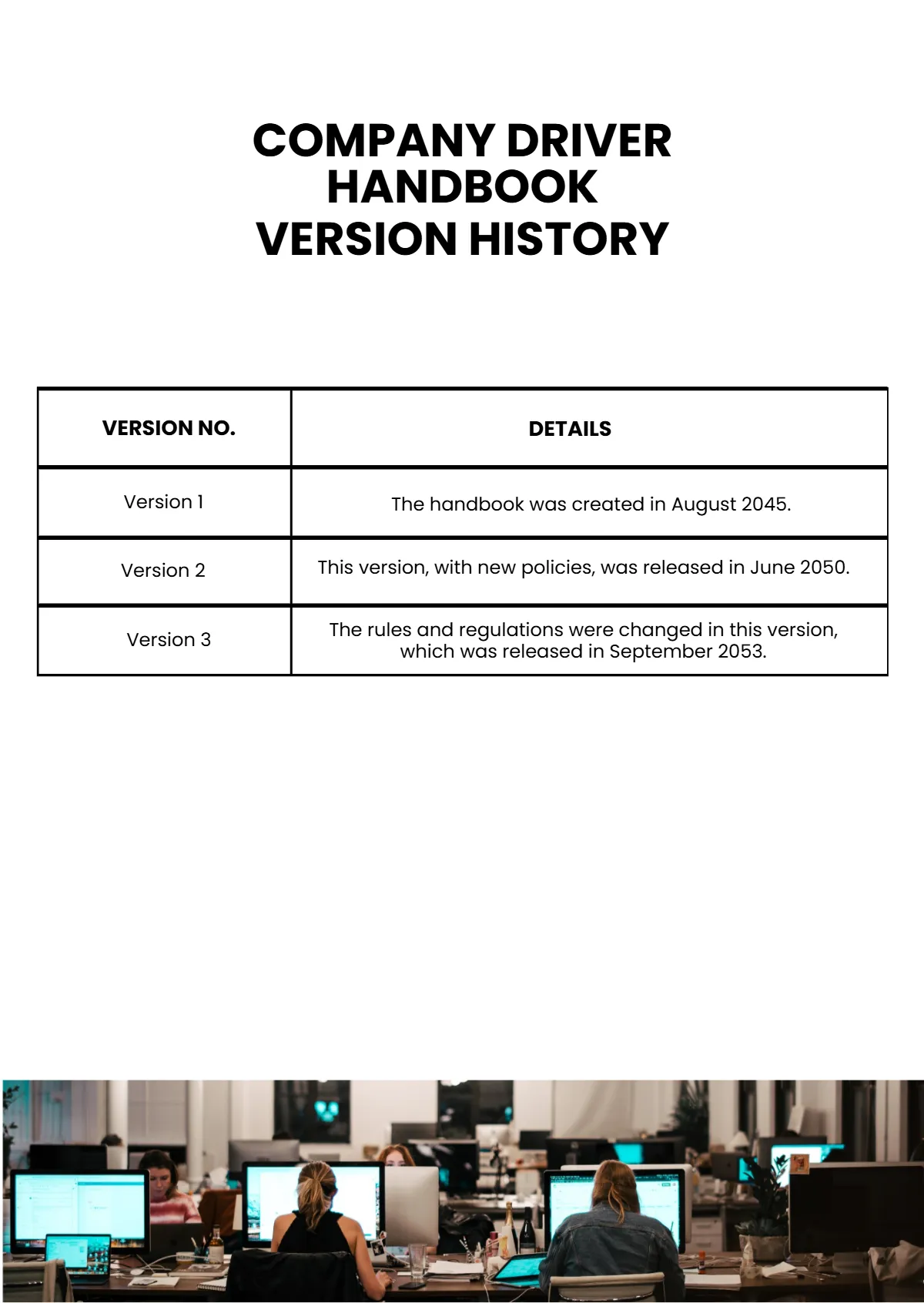 Free Company Driver Handbook Template to Edit Online